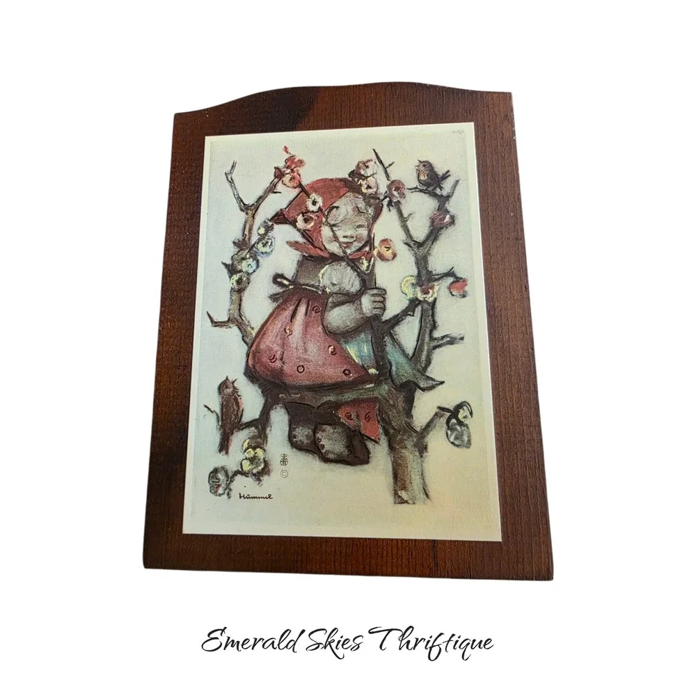 Vintage lot  HUMMEL Character Wood Wall Decor boy girl floral tree free ship
